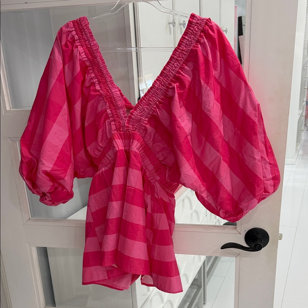 Vibrant Pink Striped Women's Romper